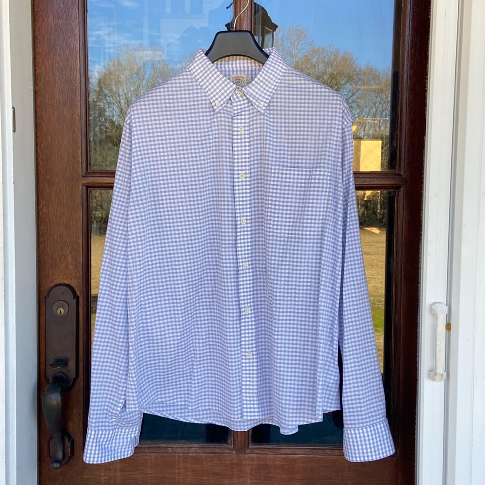 Faherty Gray Checkered Button Down Shirt. Size Xxl - image 1